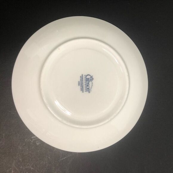 gibson home poinsettia hoilday saucer only replacement piece christmas gold trim - Picture 3 of 4